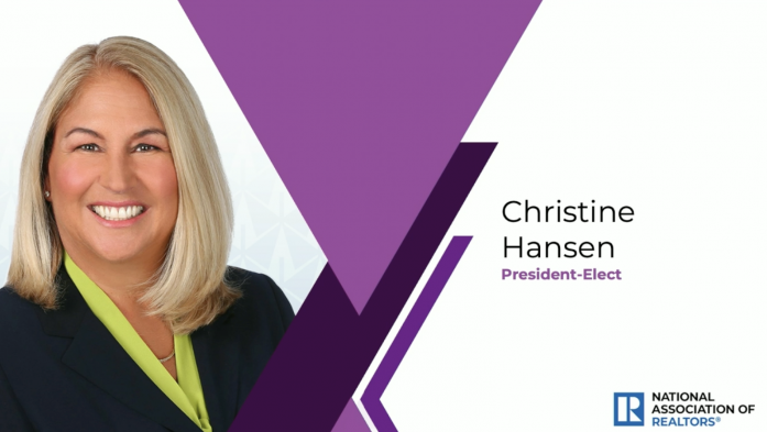 Christine Hansen, elected NAR president elect for 2026. screenshot from NAR election